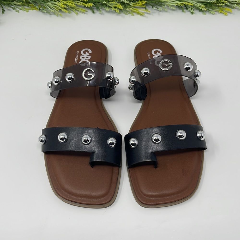 Gbg Los Angeles Women's Ritsa Studded Slide Sandals Size 8.5 M - Picture 2 of 13